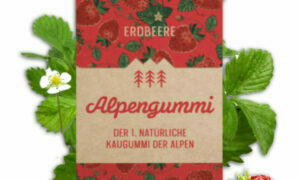 Alpengummi Erdbeere mit Basilikum