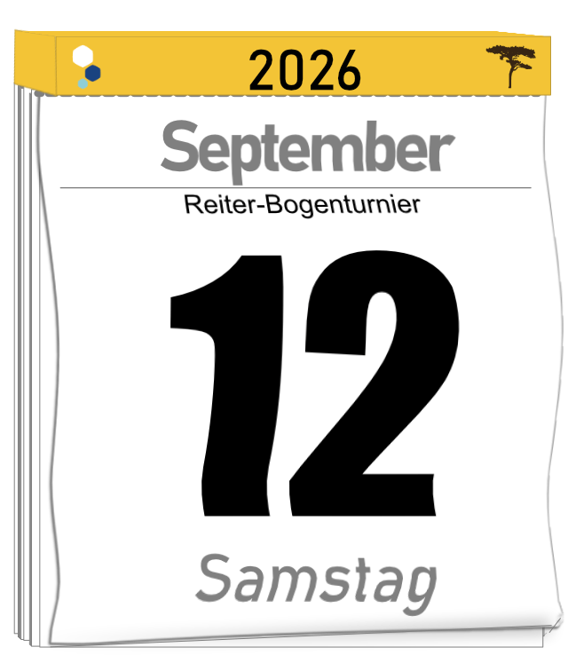 Abreißkalender 202600912 Samstag, 12. September 2026,Reiter-Bogenturnier
